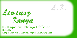 liviusz kanya business card